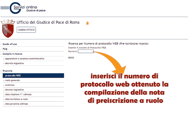 inserire protocollo web