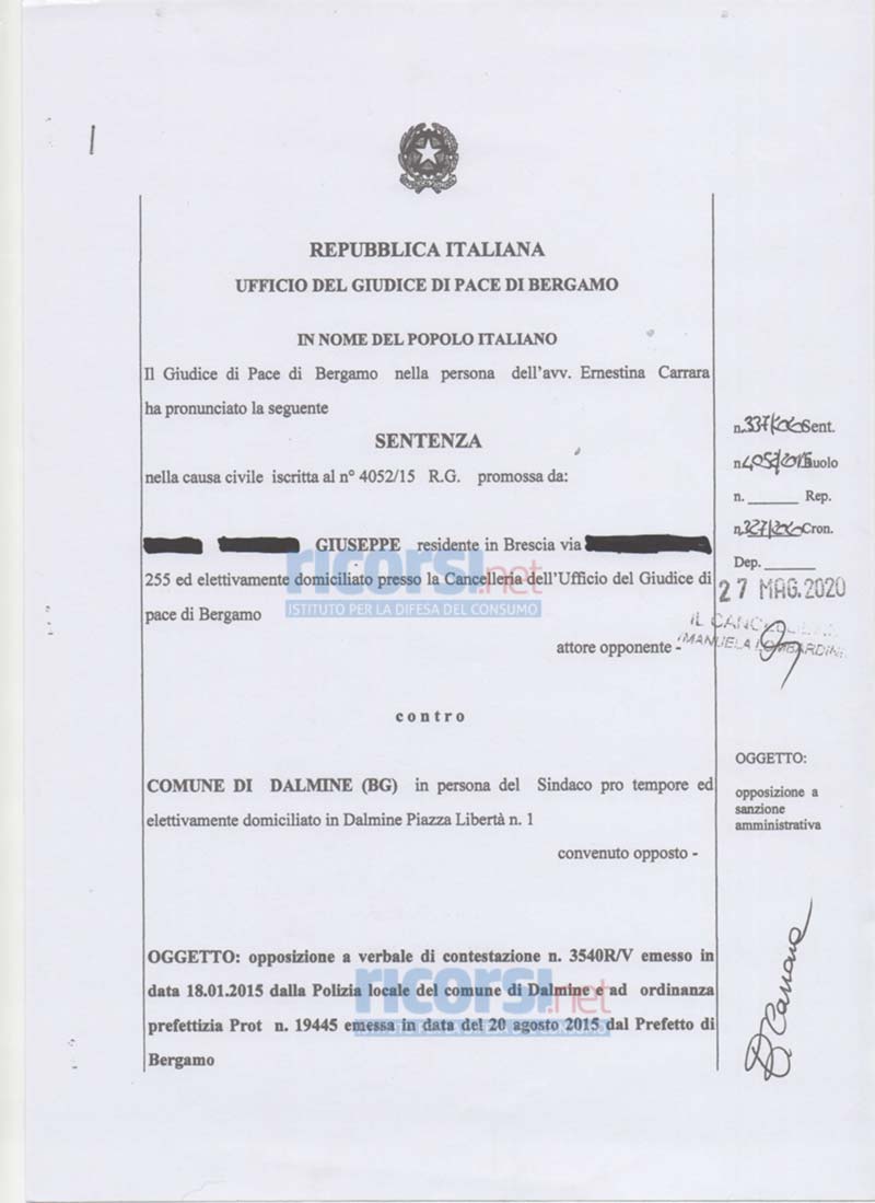 Semaforo di Dalmine: il Giudice annulla la multa 1 1