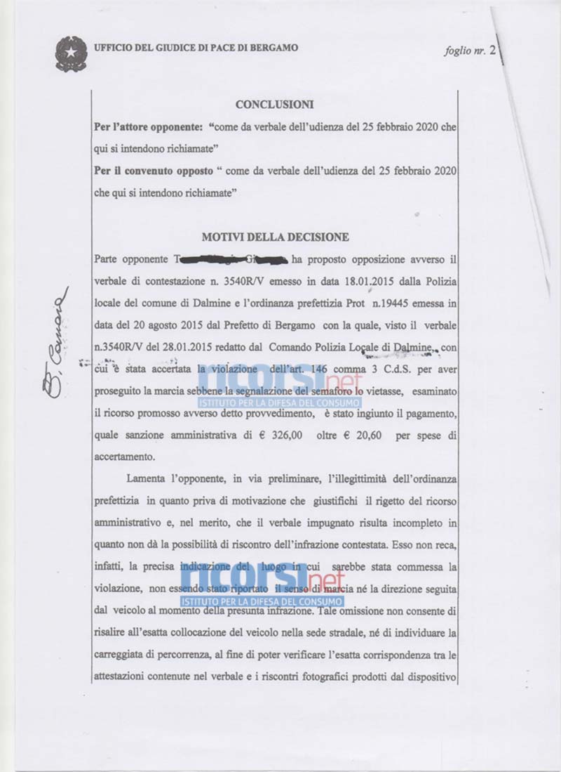 Semaforo di Dalmine: il Giudice annulla la multa 2 2