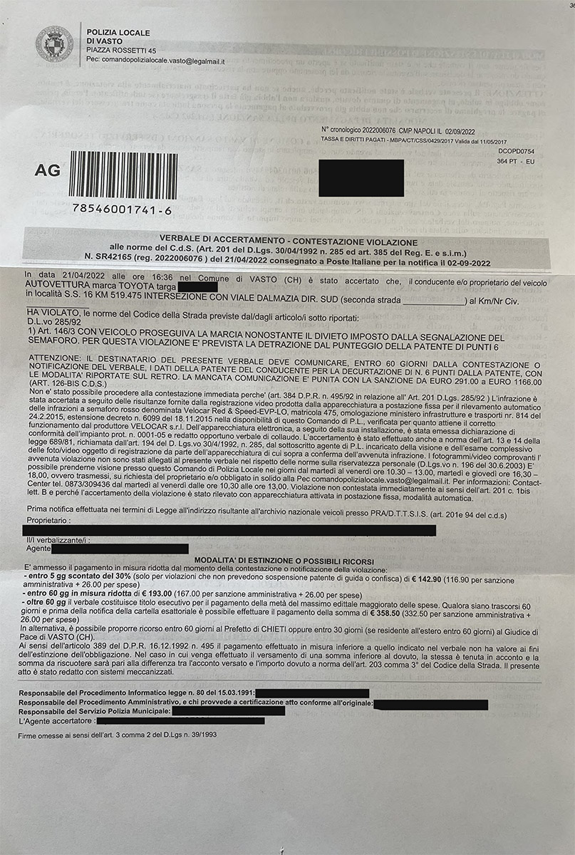 Semaforo Vasto in Viale Dalmazia 1 semaforo vasto