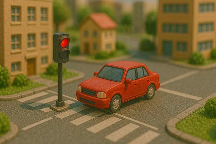 semaforo rosso senza superare incrocio