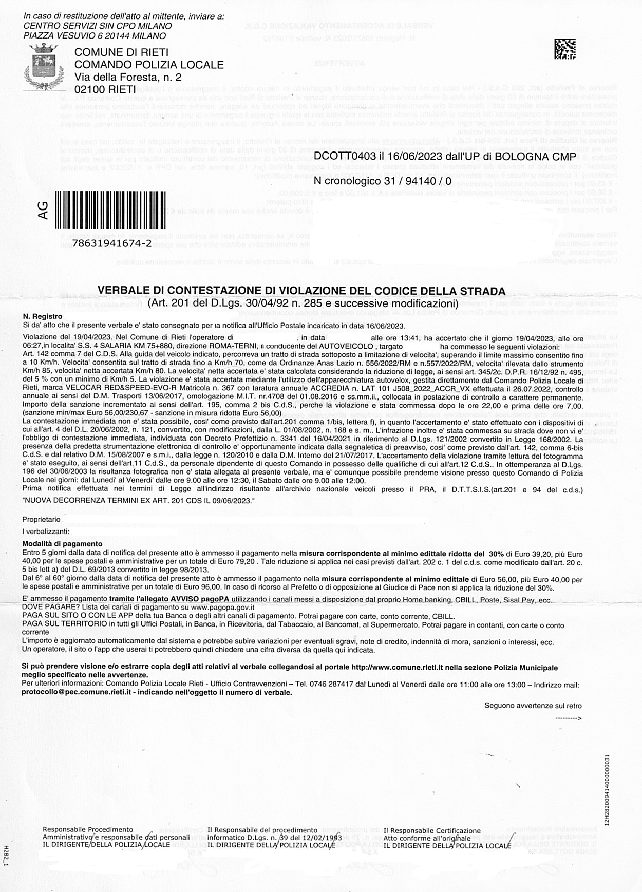 Autovelox sulla Salaria, la storia infinita 1 rieti 1