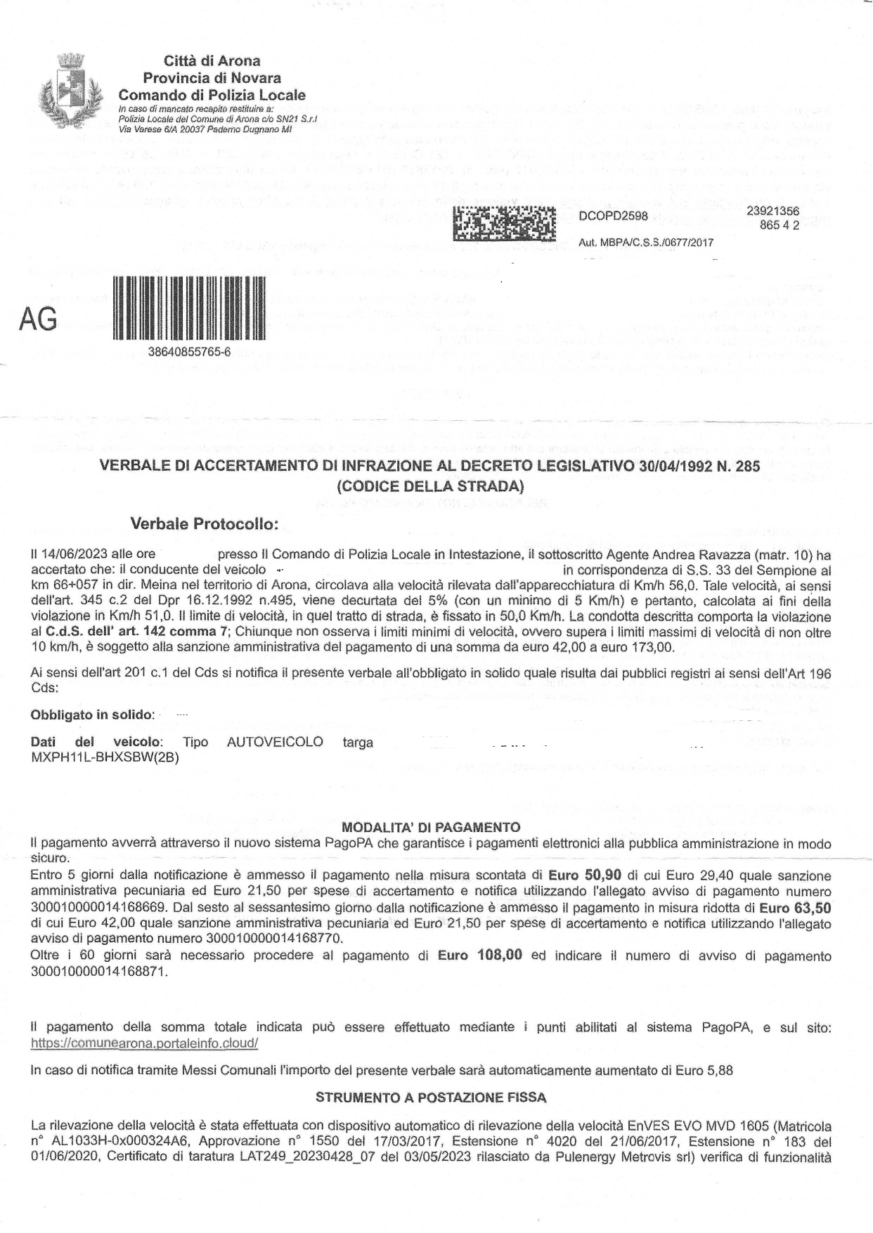 Autovelox Arona (Strada del Sempione): è illegittimo? 1 autovelox arona